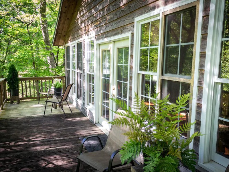 Scene at Peaceful Cabin in the Woods