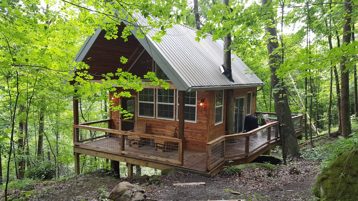 Green Trees at Acadia Cliffs Treehouse Cabin