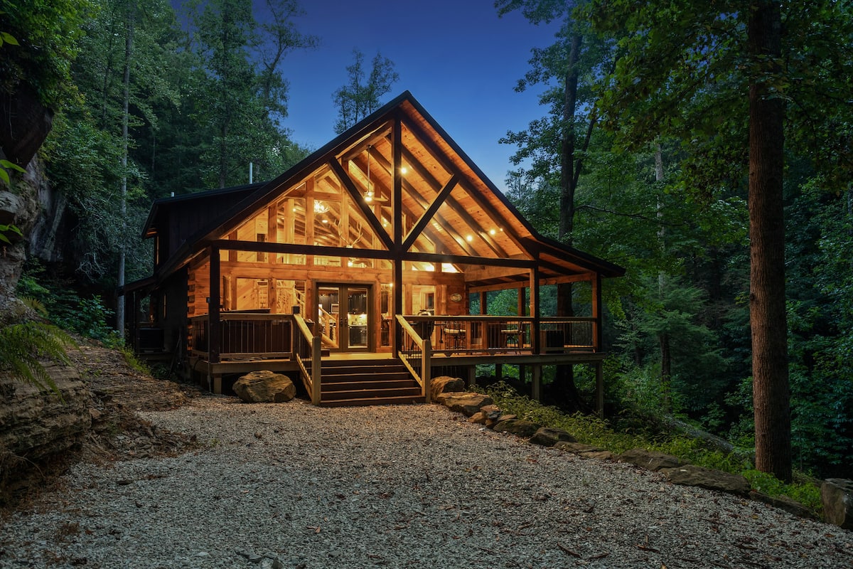 Lights on at Cabin of Freedom Falls