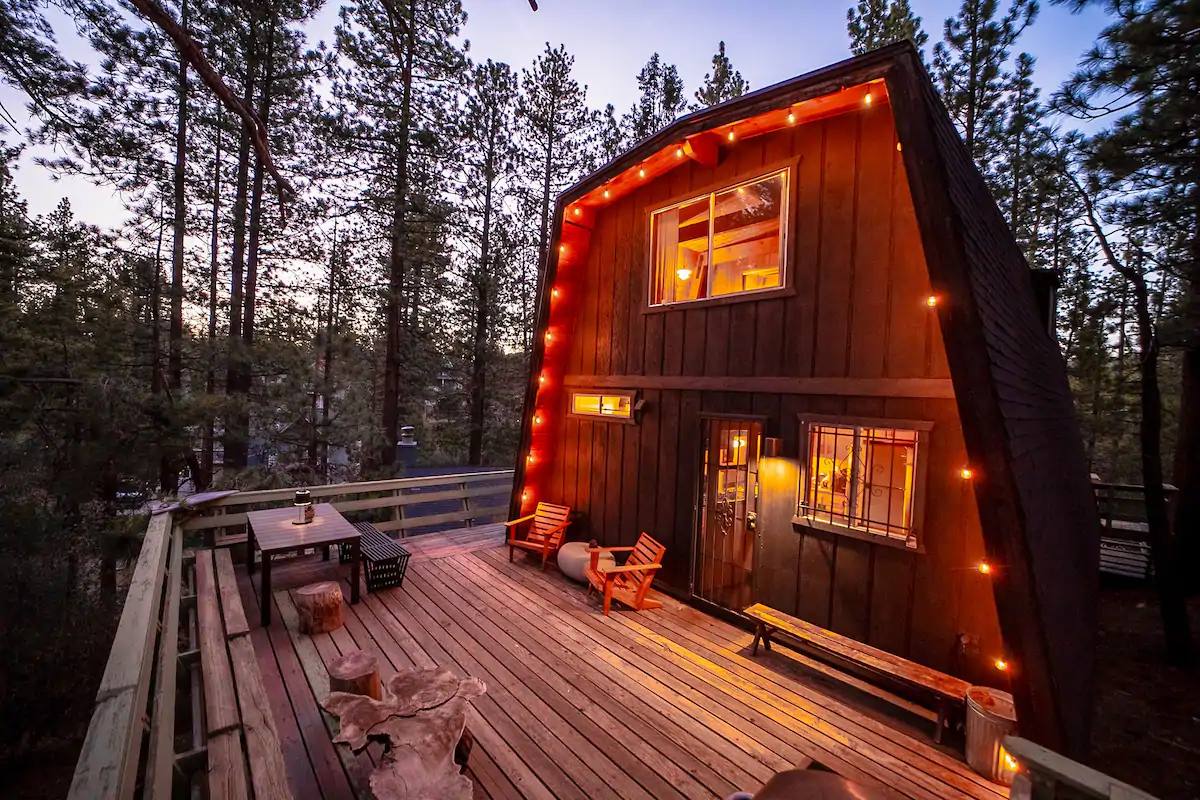 Big Bear Treehouse, Forest Backyard, Mid-Century