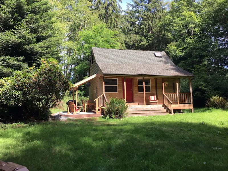 Yard at Charming Tiny House on Private 5 Acres