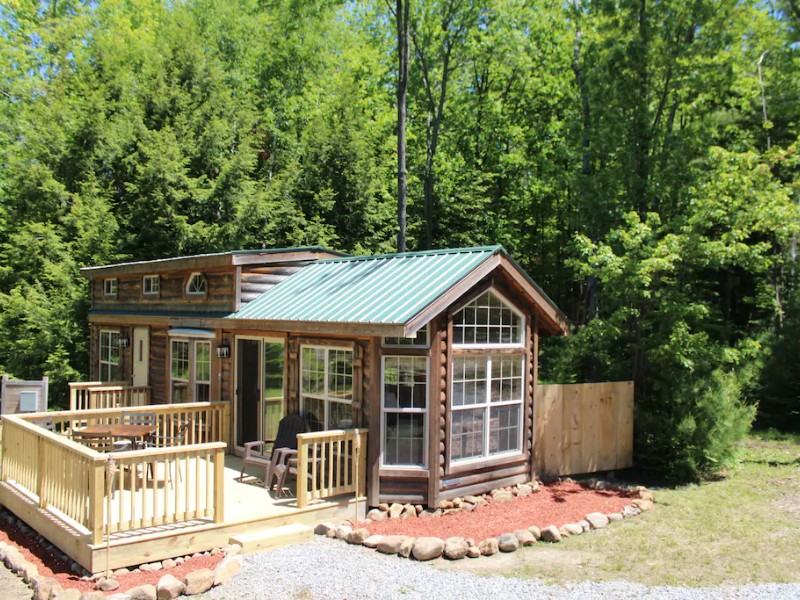 Scene at Log Cabin Tiny Home at Adirondack Ranch