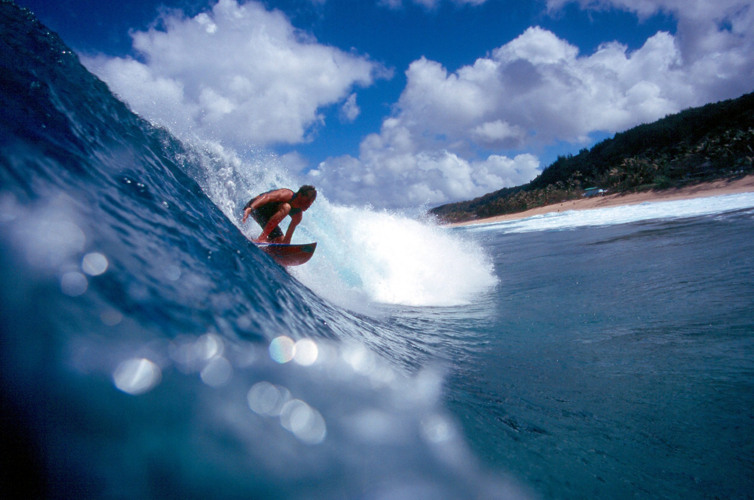 Surfing on the North Shore of Oahu, Hawaii