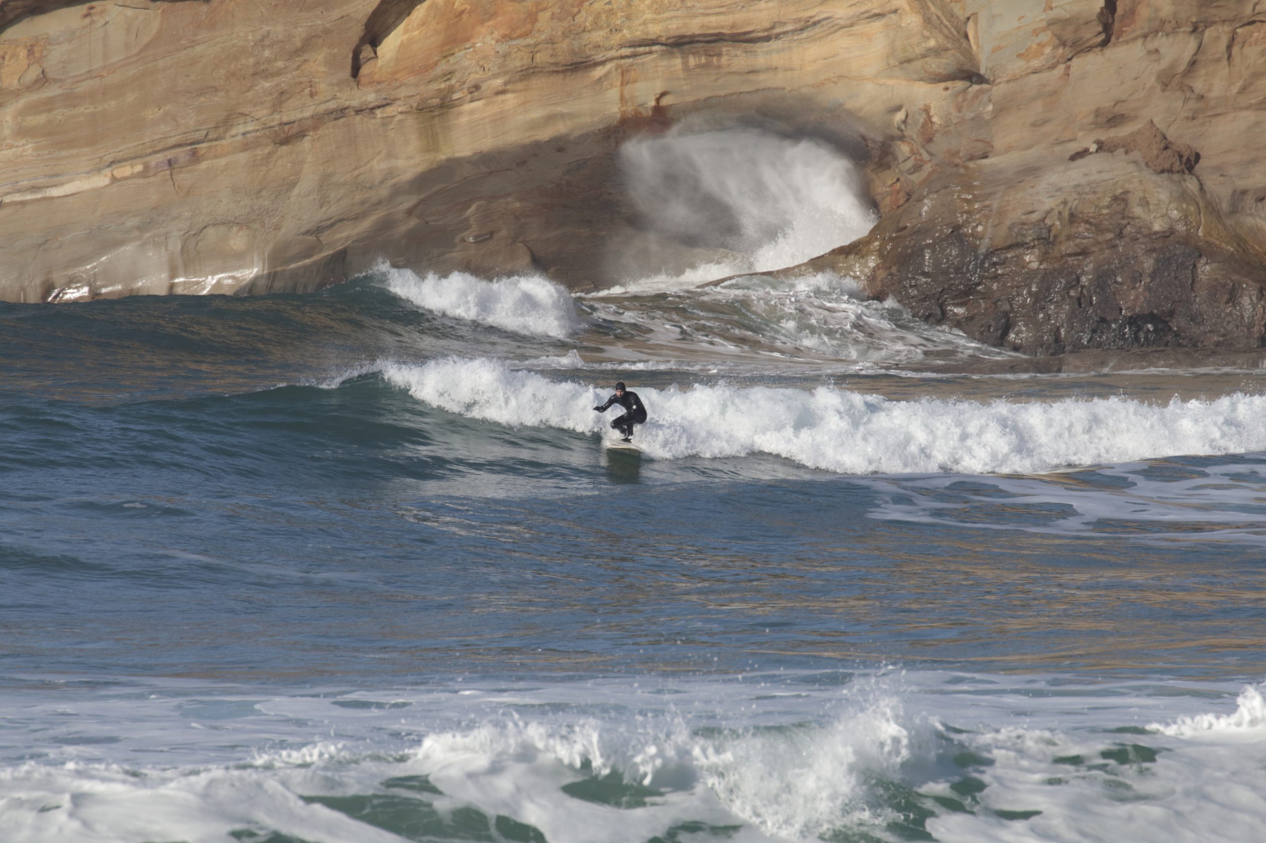 Surfing at Cape Kiwanda 