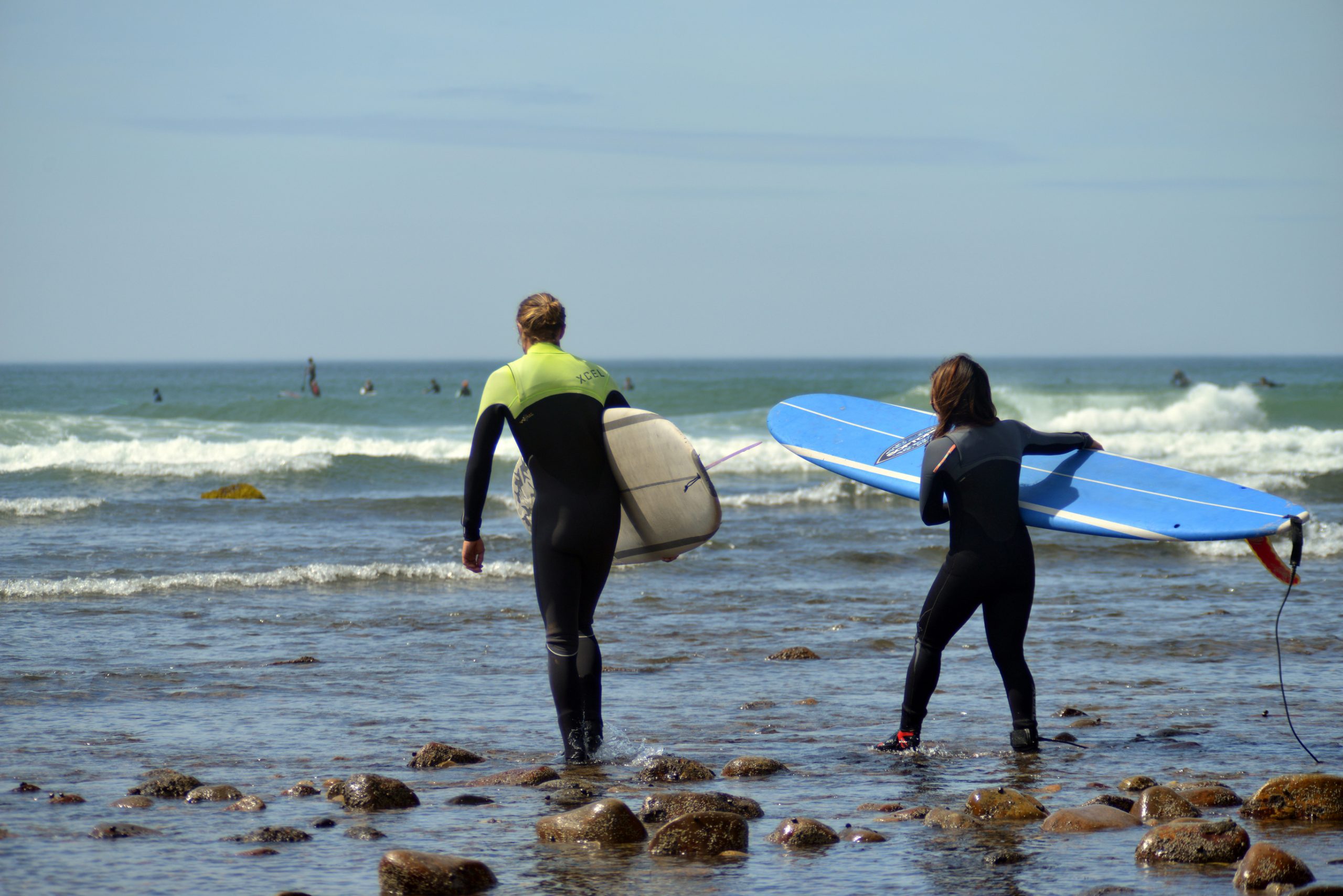 Surfers at Ditch Plains Montuak New York