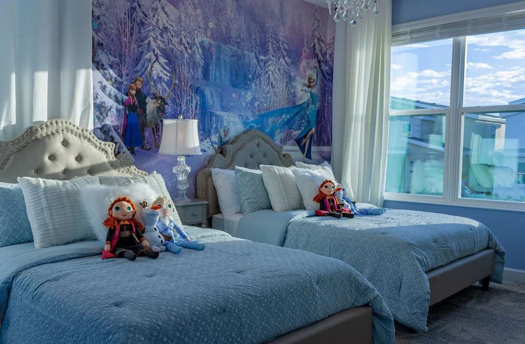 The kids' rooms in this villa are themed to Star Wars and Frozen.