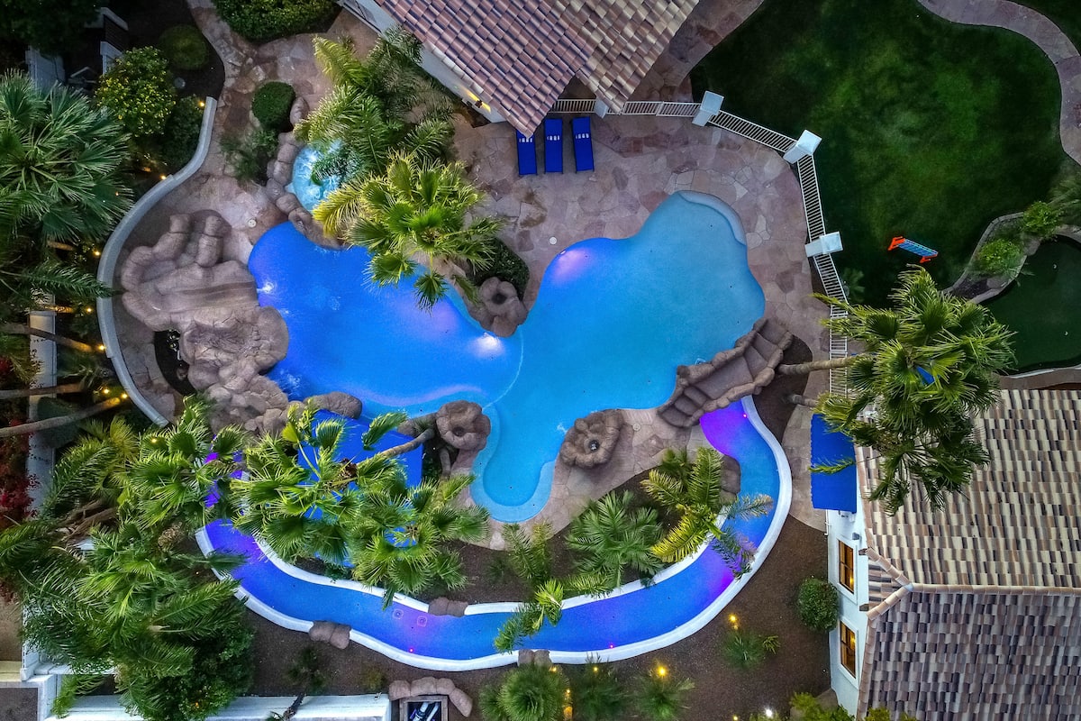 This half million dollar pool with a lazy river is all yours during your stay