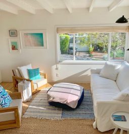 Bright and airy living room space with furniture