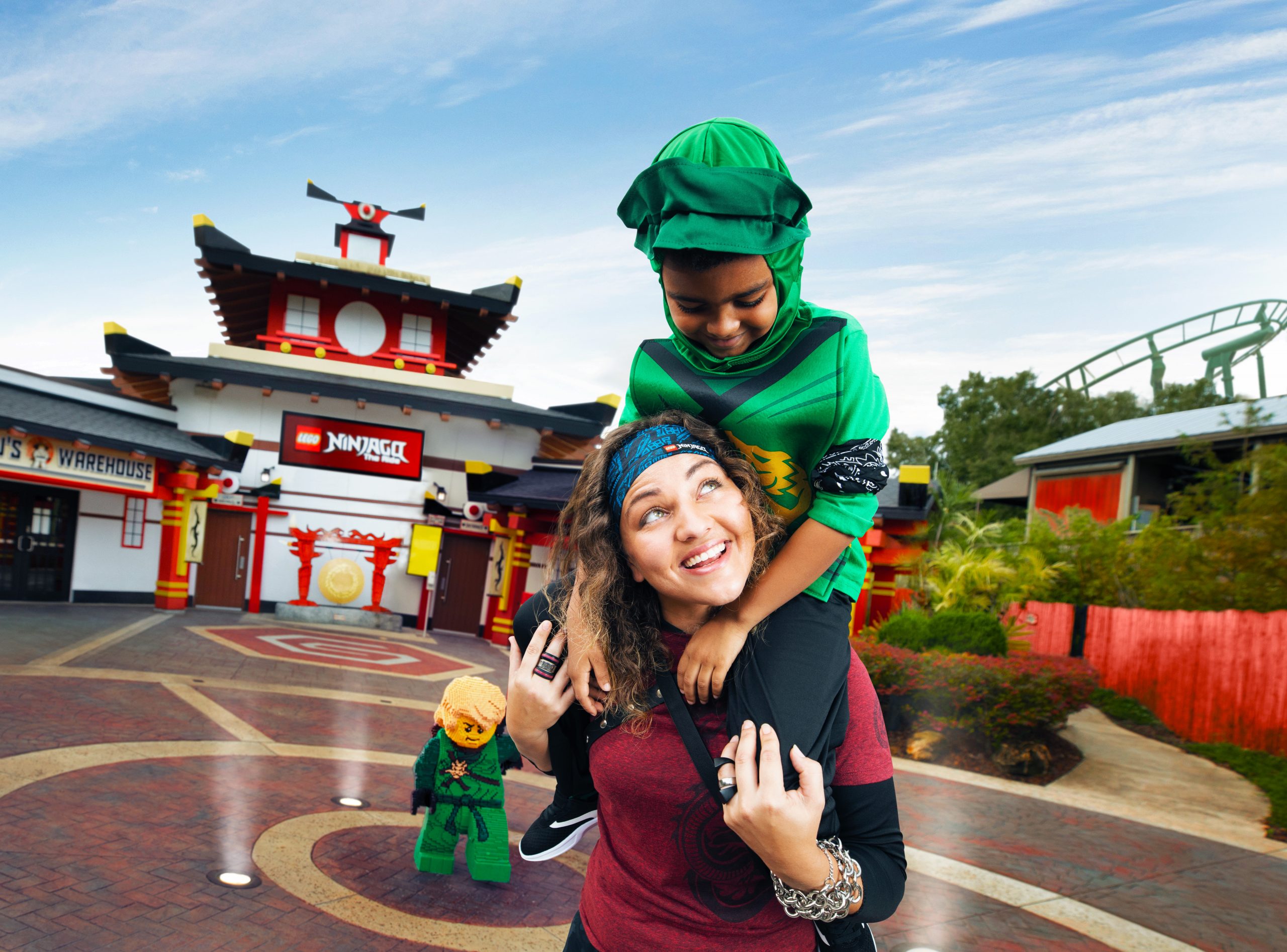 LEGO NINJAGO The Ride pits families against each other in a fast-paced ninja skills competition.