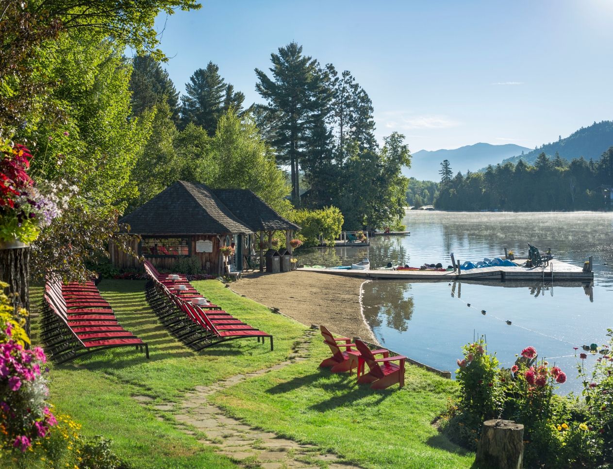 Down at the lake, Mirror Lake Inn at Lake Placid