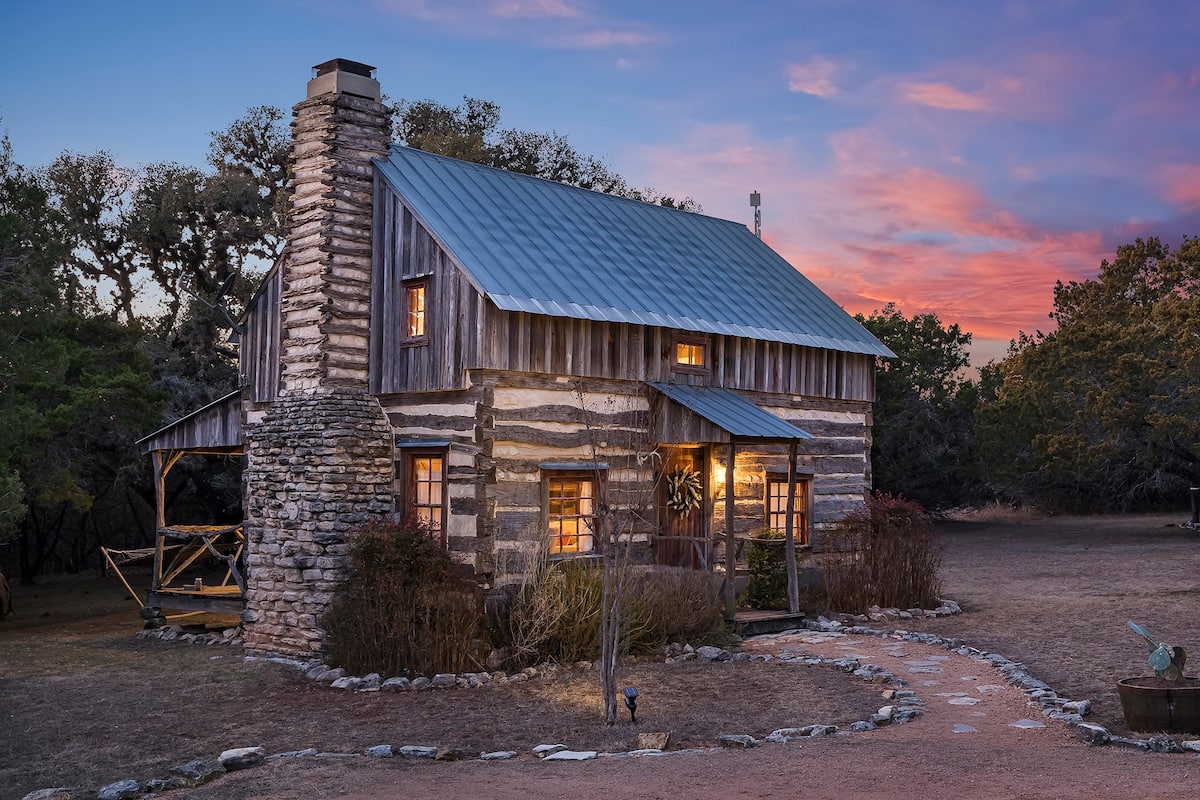 Peach Log Cabin