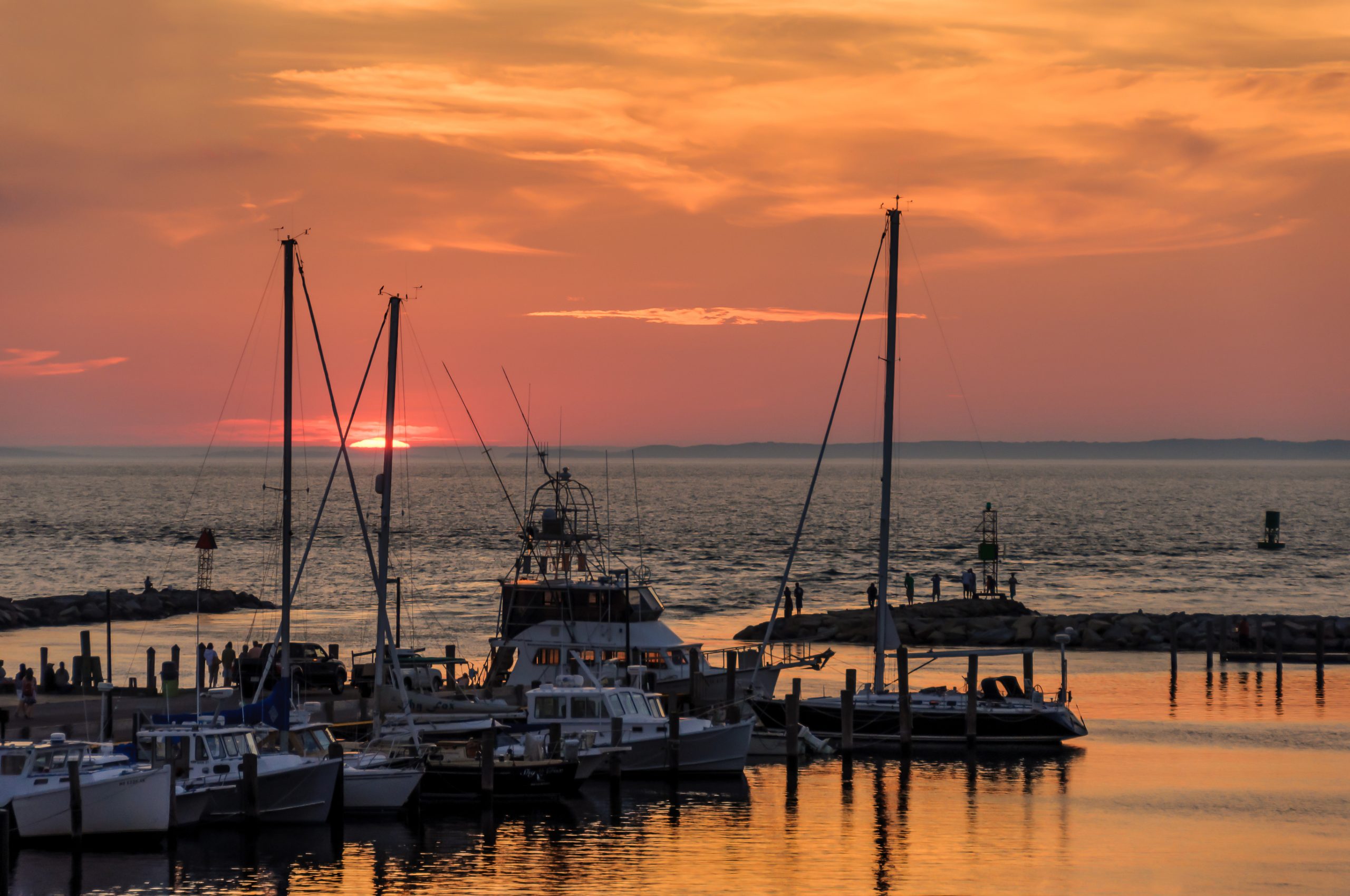 Sunset at the harbor in Menemsha, Martha's Vineyard