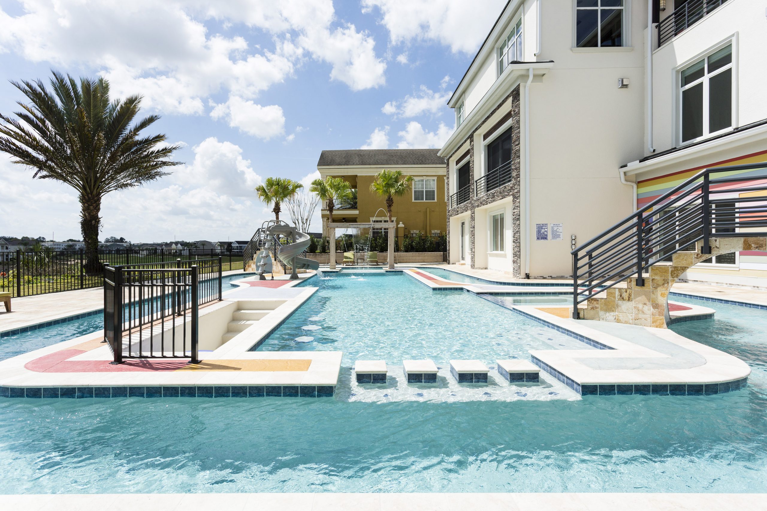 Lazy river surrounding the Orlando mansion