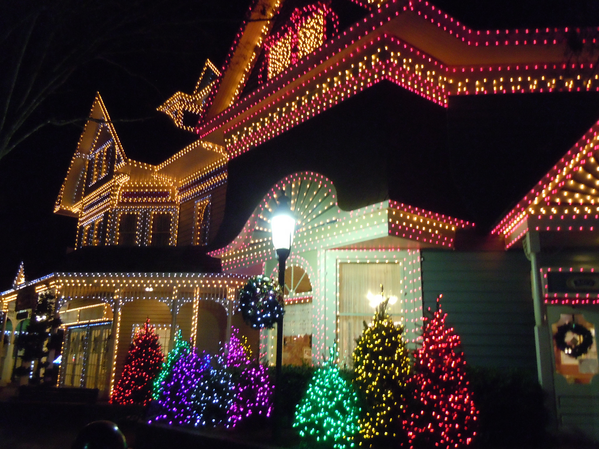 The entire park glows with thousands of Christmas lights during Dollywood's Smoky Mountain Christmas celebration.