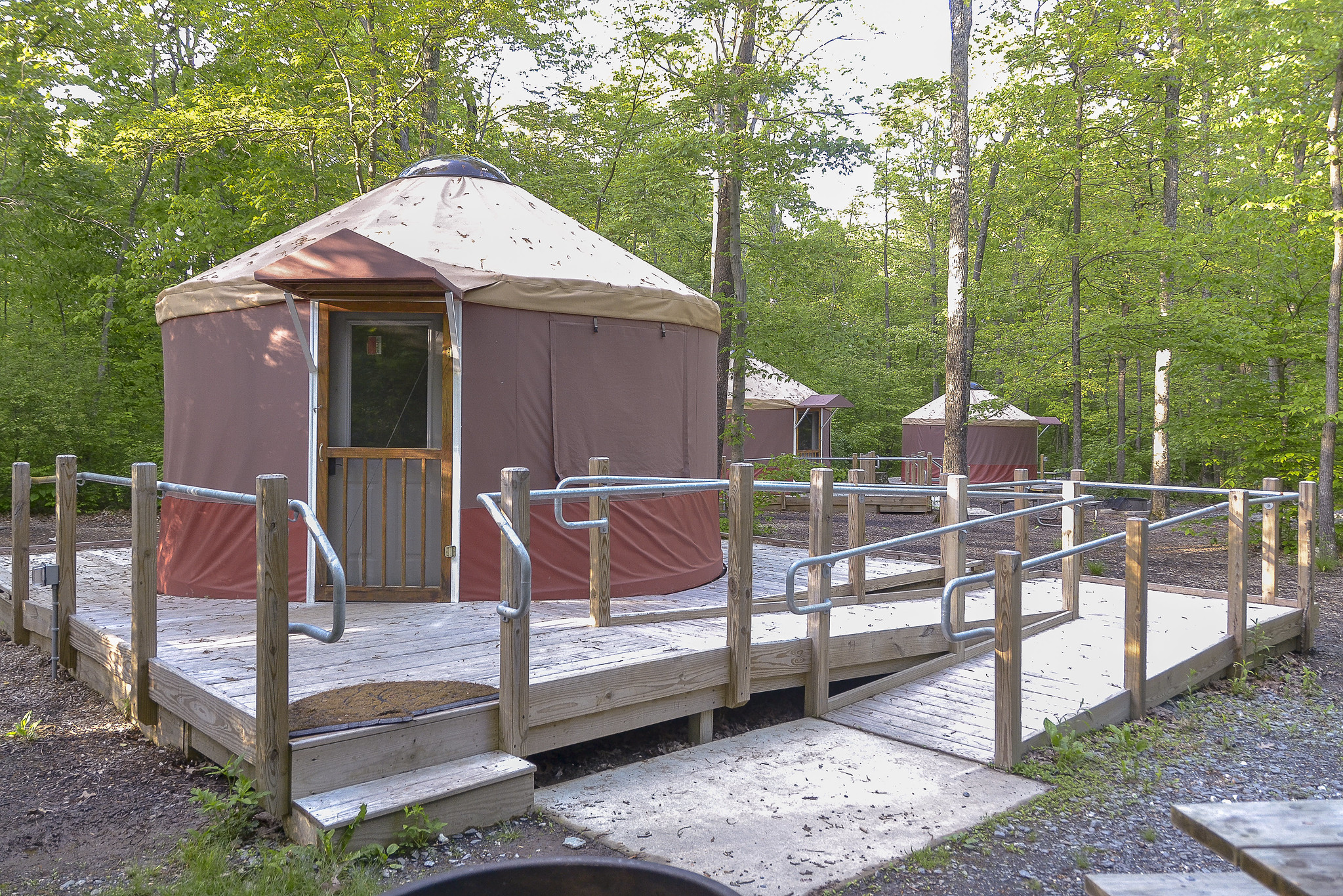 Yurts are available for glamping here too