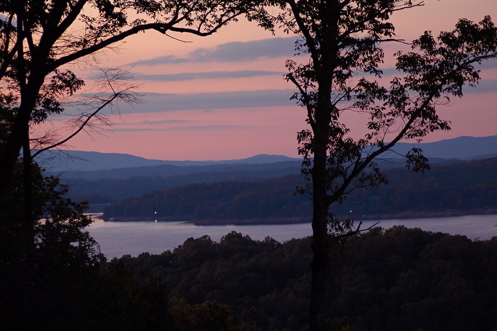 sunset over Lake Blue Ridge