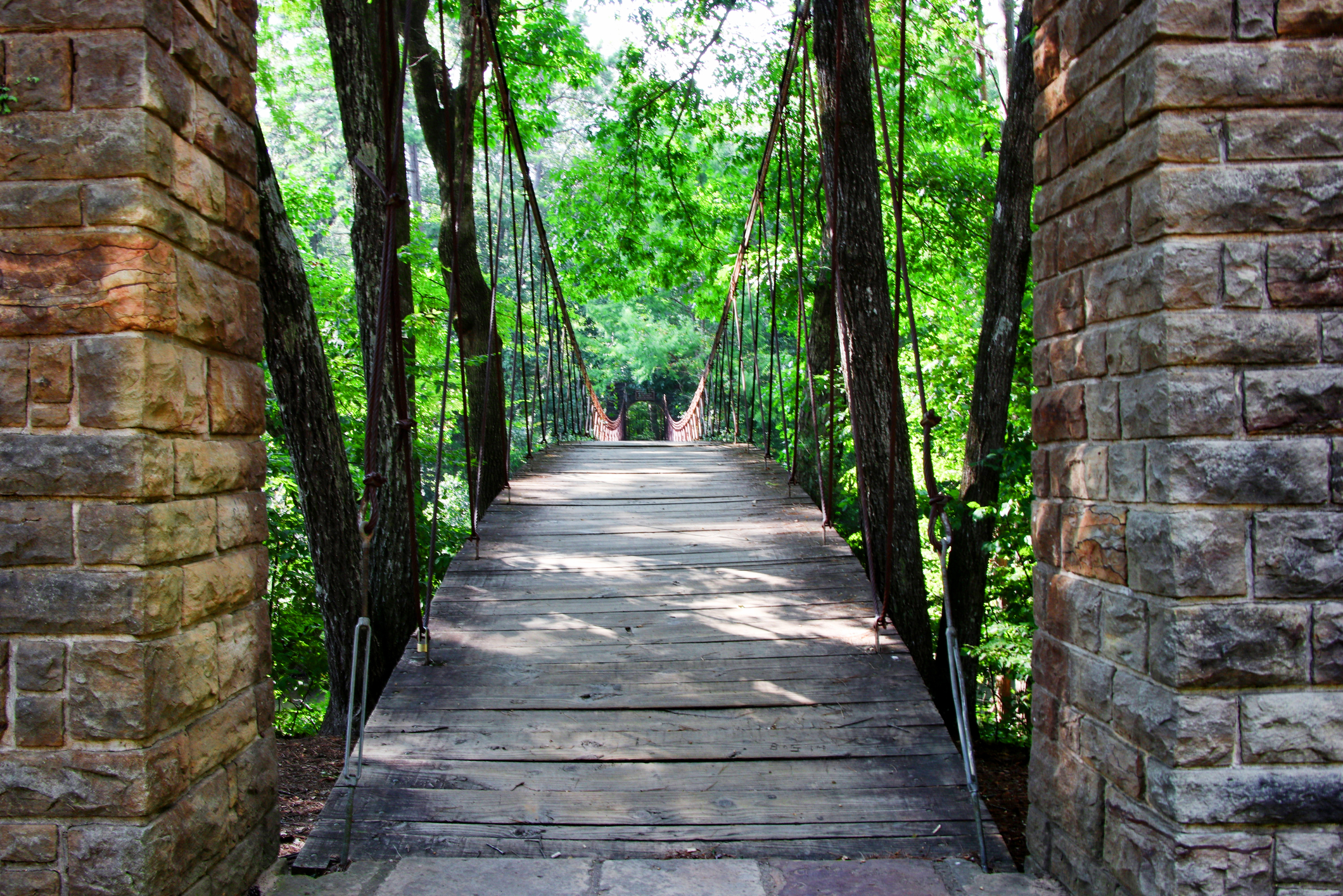 Take a walk across the bridge on a beautiful day