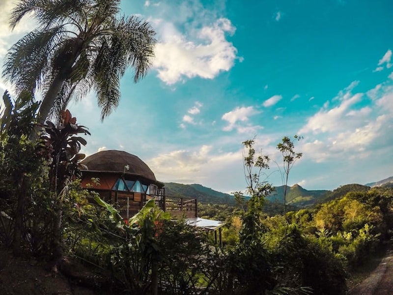 Wooden dome hidden in the jungle