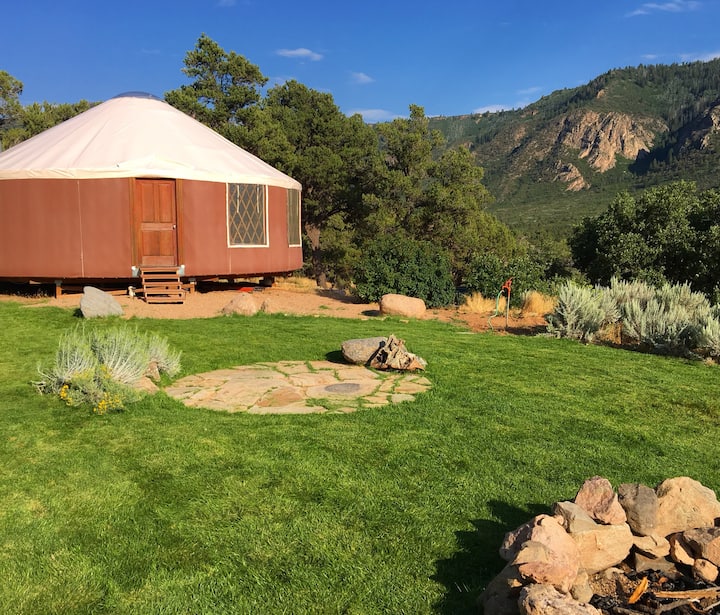 A large pre-fab yurt for your stay