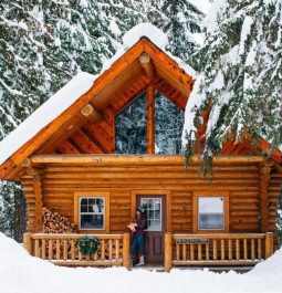 cabin in the snow