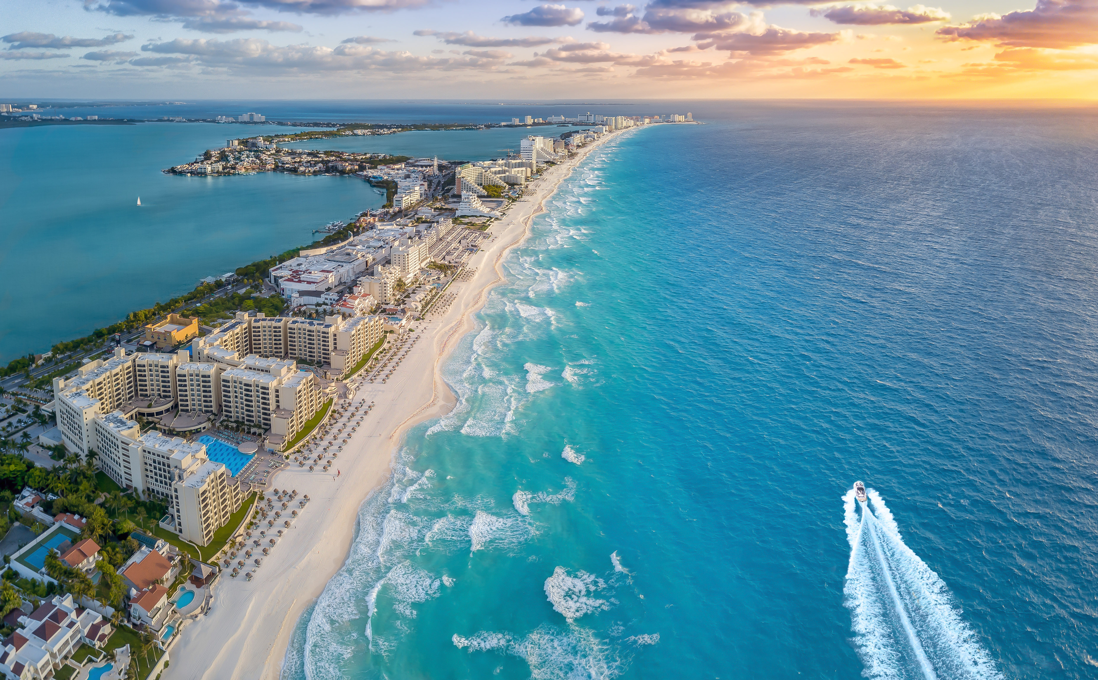 The Hotel Zone district of Cancun, Mexico