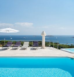 Swimming pool overlooking beautiful coast and sea