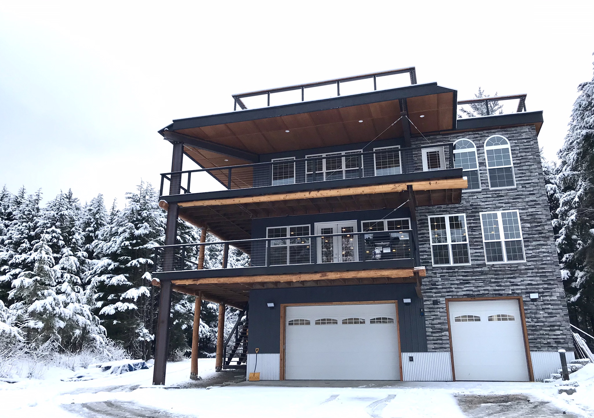 Triple height Airbnb with balconies