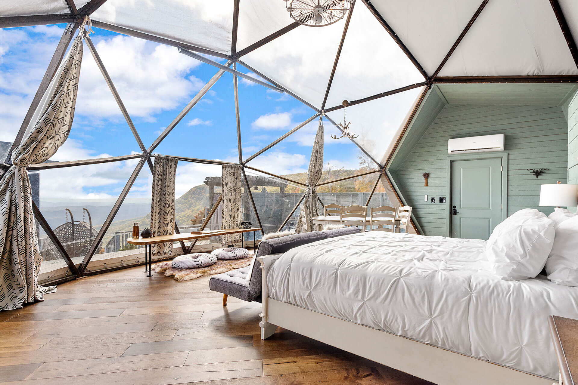 Dome bedroom with incredible view