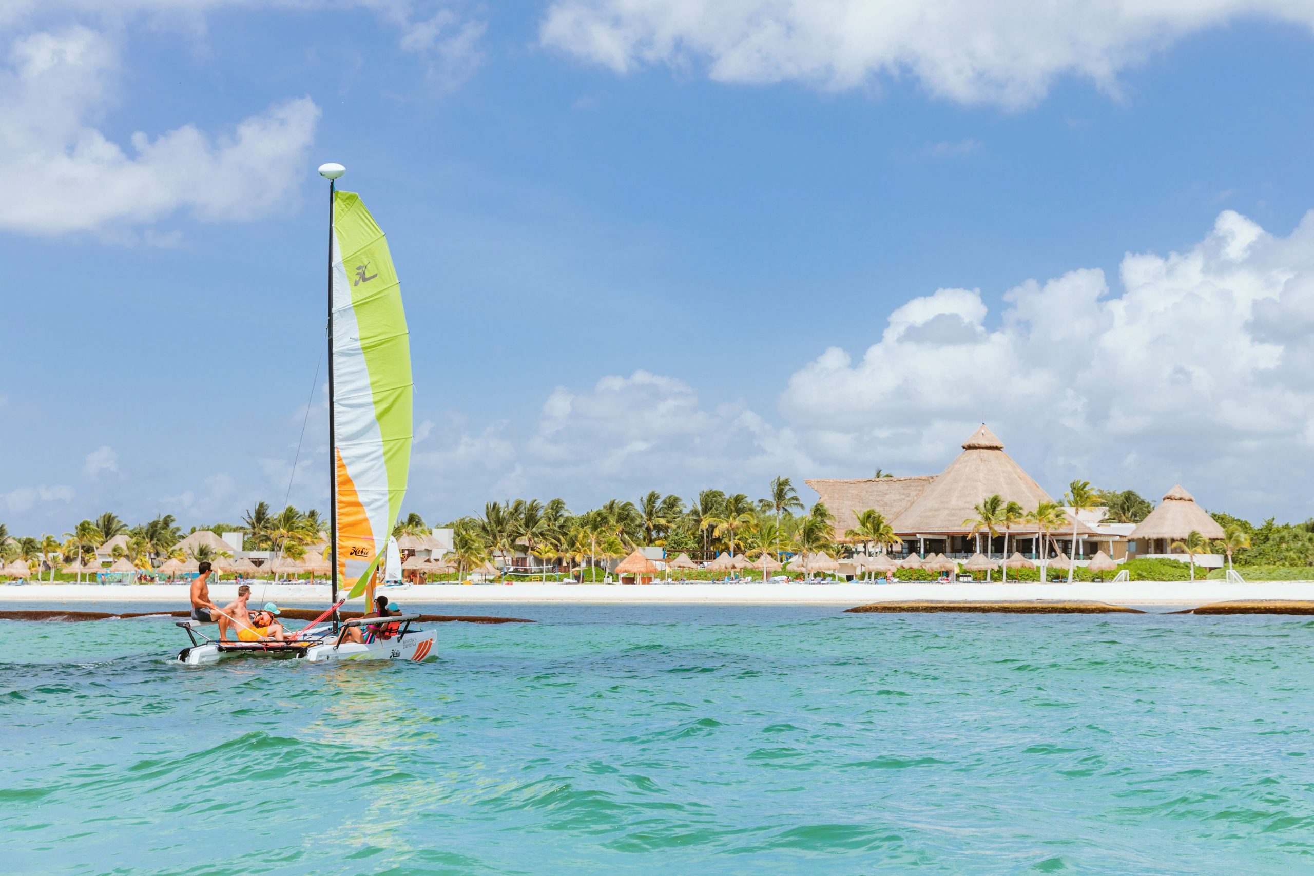 sailing in front of Fairmont Mayakoba