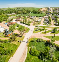 Aerial view of the campground