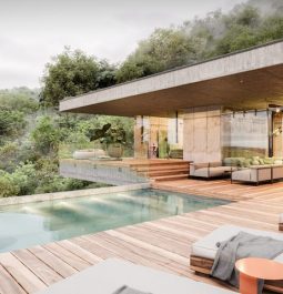 Pool area at the rental home