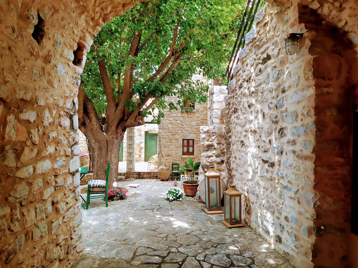 Entrance to Romantic Castle Courtyard