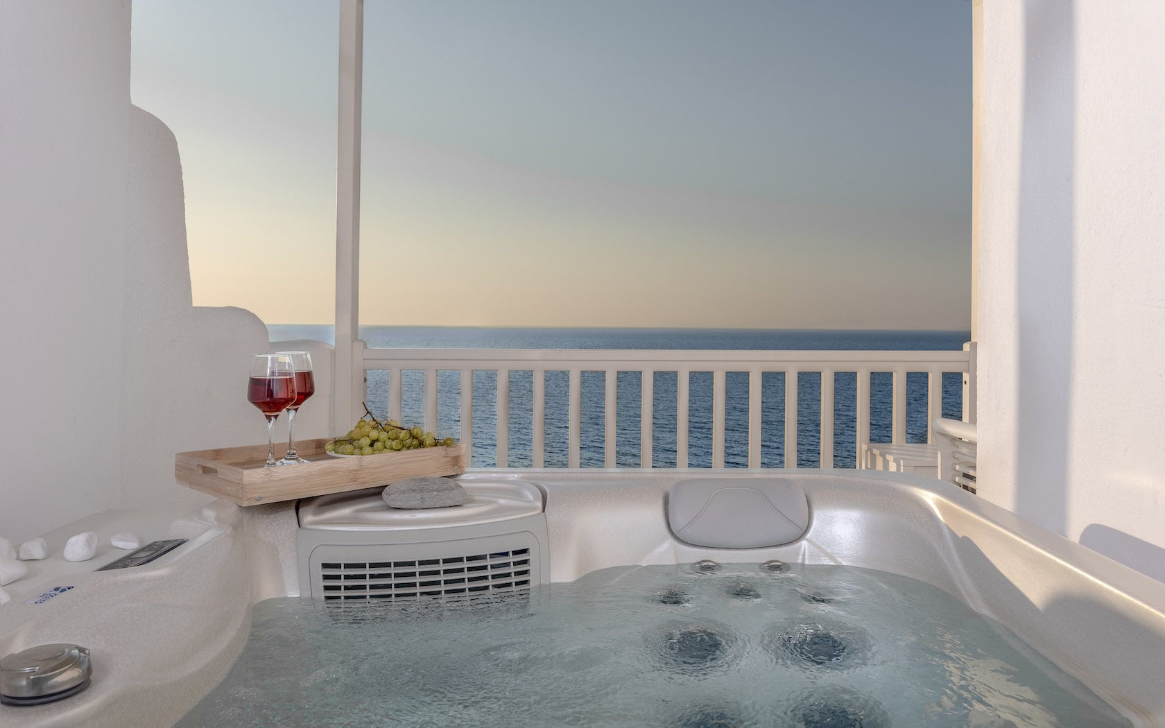 Sea View Deluxe Suite with Private Jacuzzi at Iliada Sunset Suites