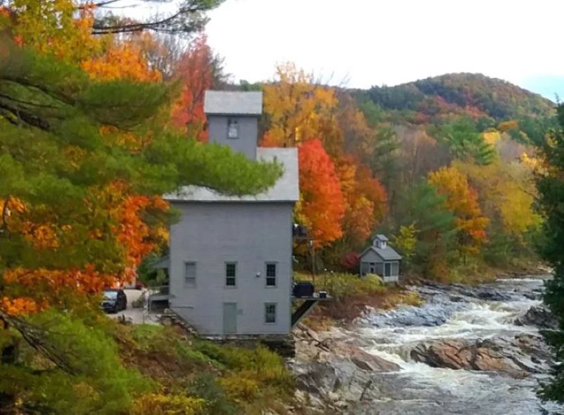 Kingsley Grist Mill in the fall