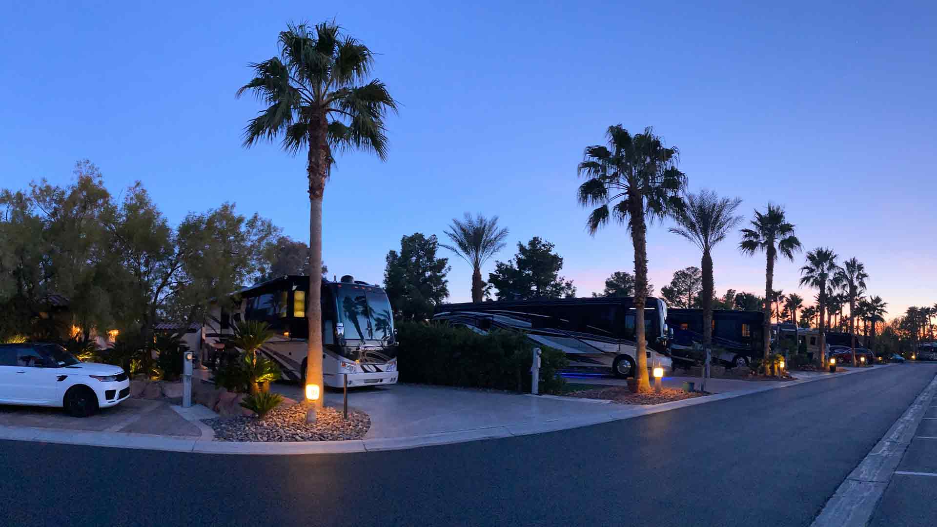 A serene evening scene at the RV Park