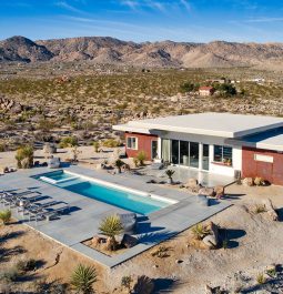 aerial view overlooking Skyhouse Joshua Tree