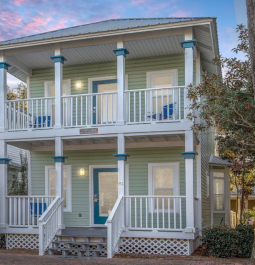 Two-story house with balconies