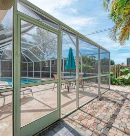 Enclosed glass pool area