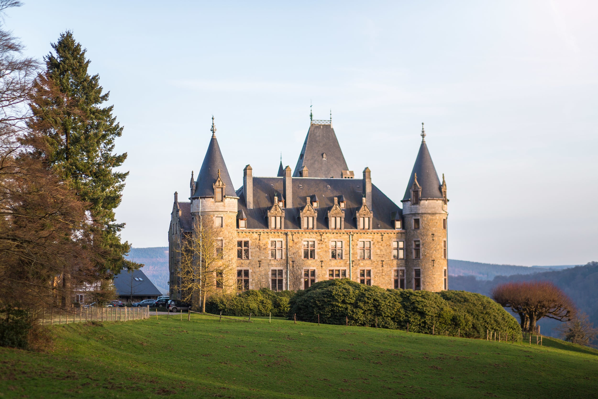 Castle with turrets and towers