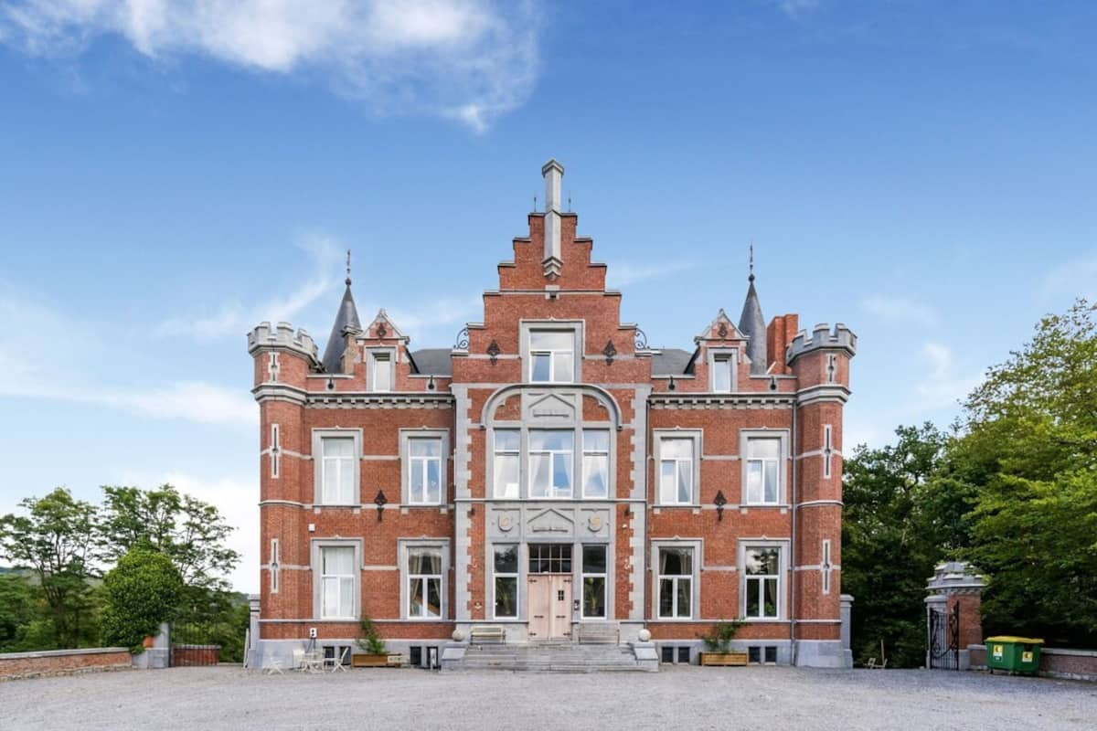 Stately castle with a beautiful backdrop