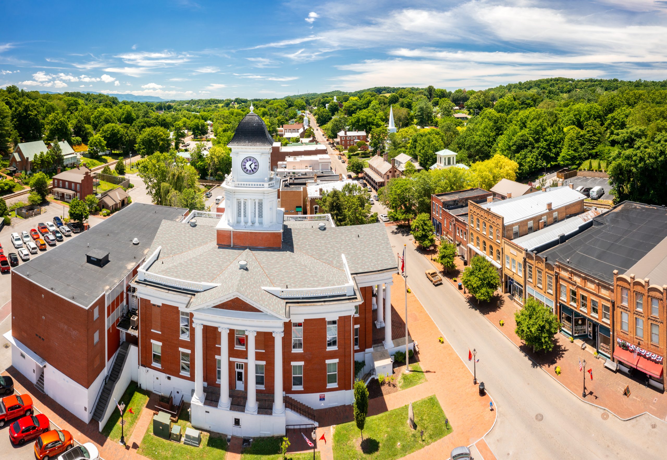 aerial view of Jonesborough, Tennessee