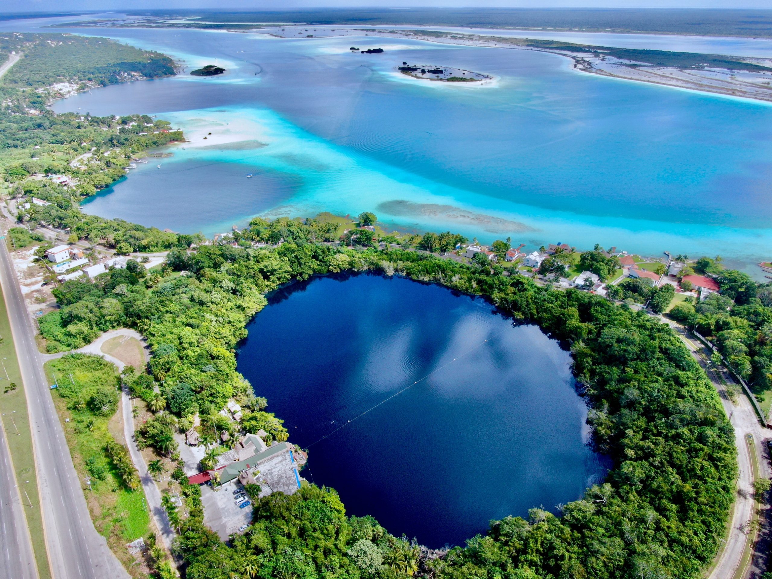 Overlooking Bacalar and a blue cenote 