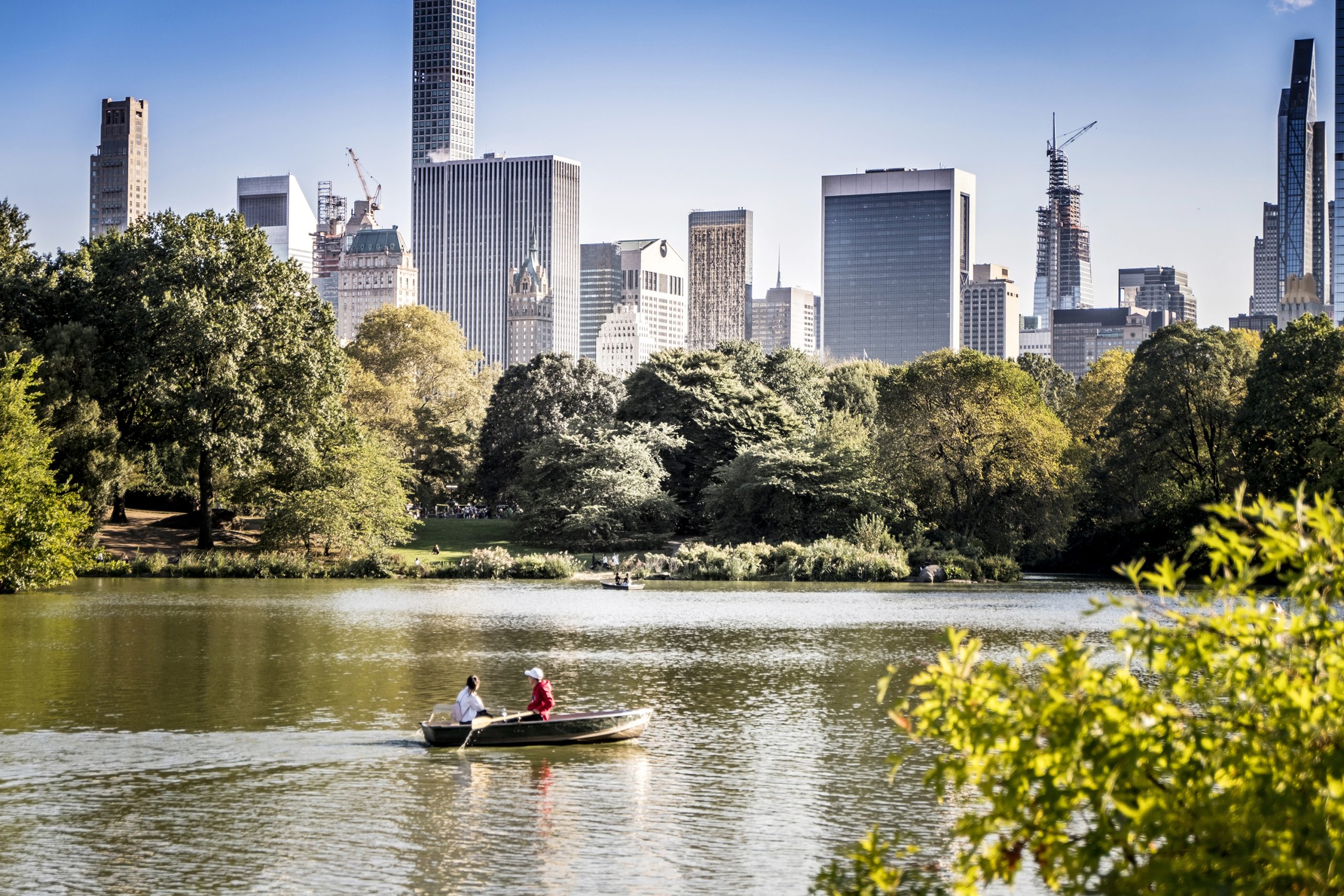 couple in a rowboat on Central Park Lake, New York