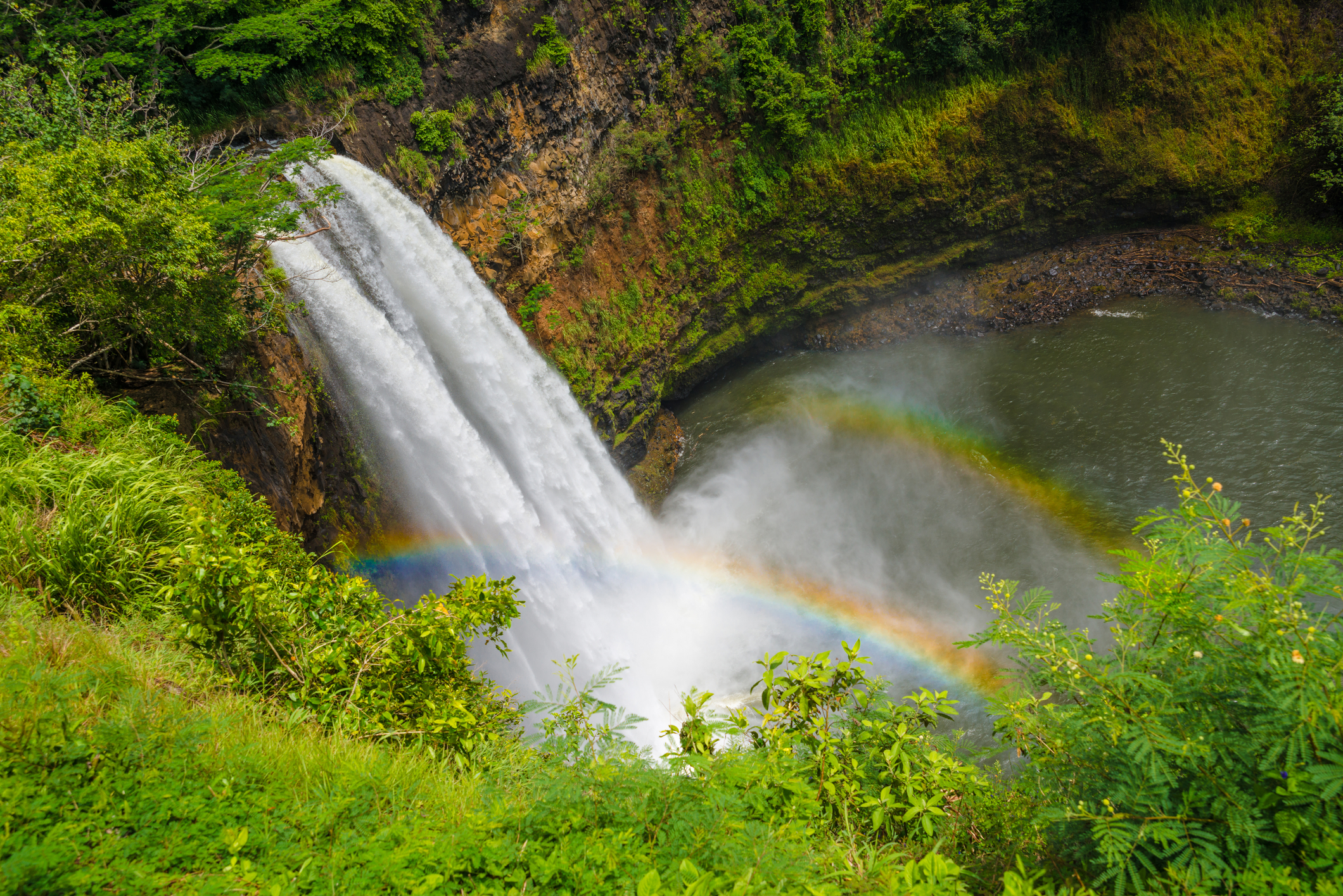 Rainbow over Wailua Falls