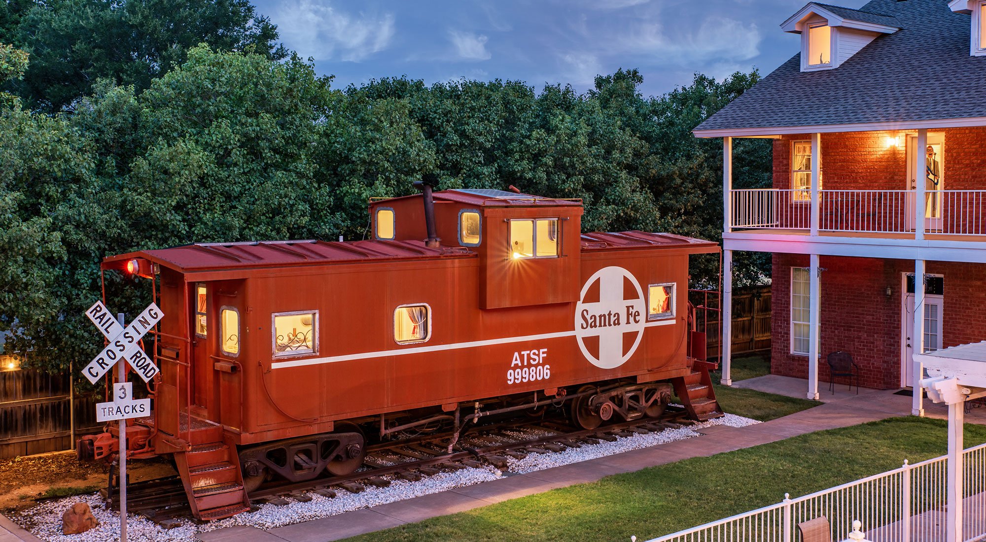 Santa Fe Caboose is an accommodation option at the Woodrow House