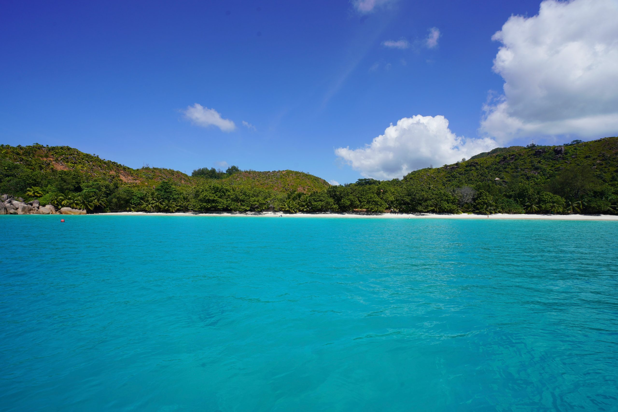 The beautiful Praslin Island in Anse Lazio