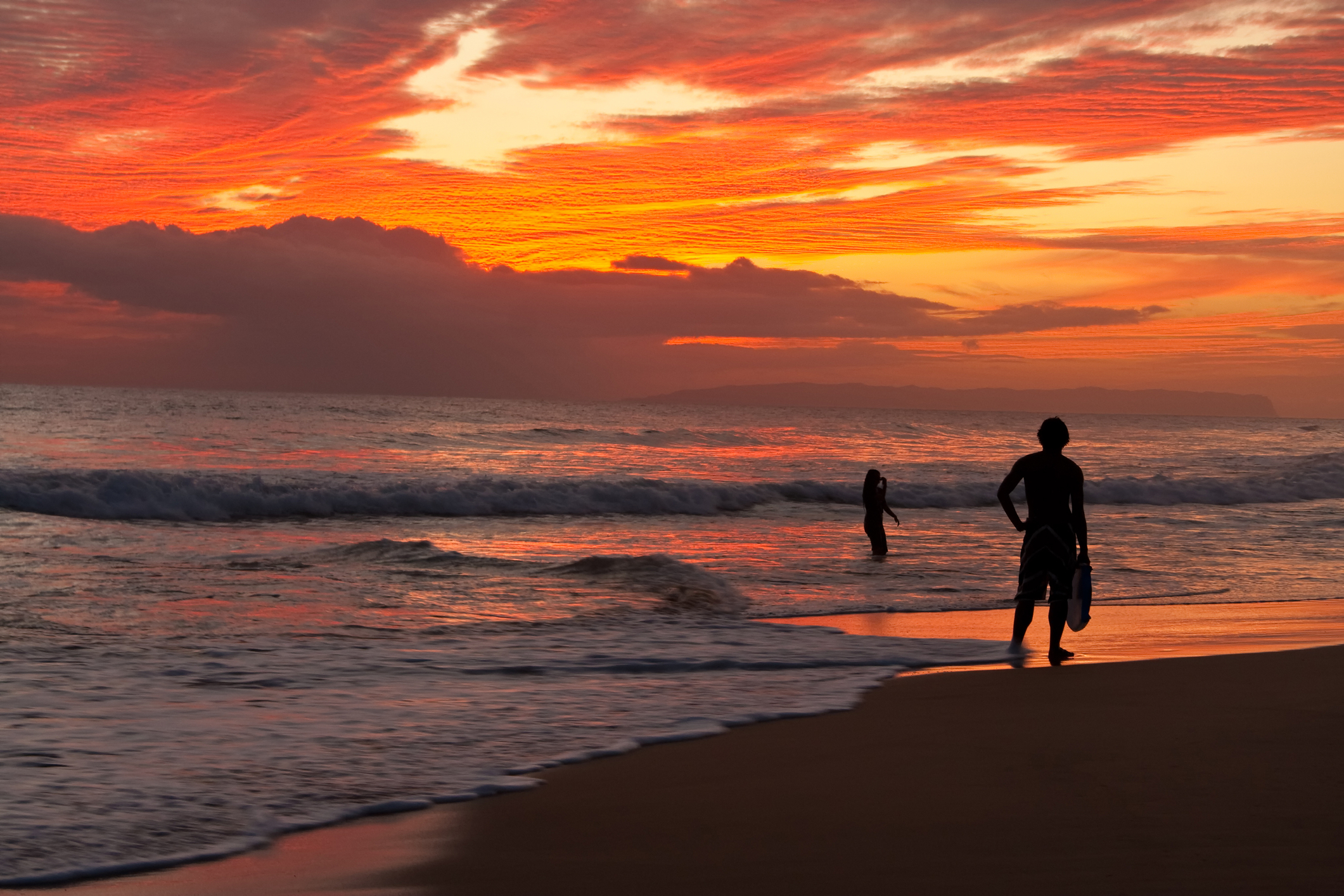 gorgeous sunset at  Kekaha Beach, Kauai