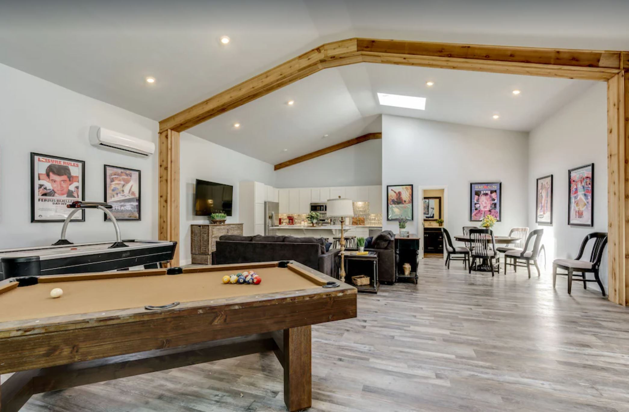 Game Room with Pool Table and Air Hockey