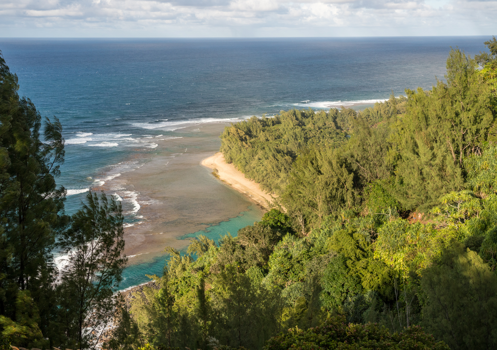 Views of Ke`e Beach from the Kalalau Trail 