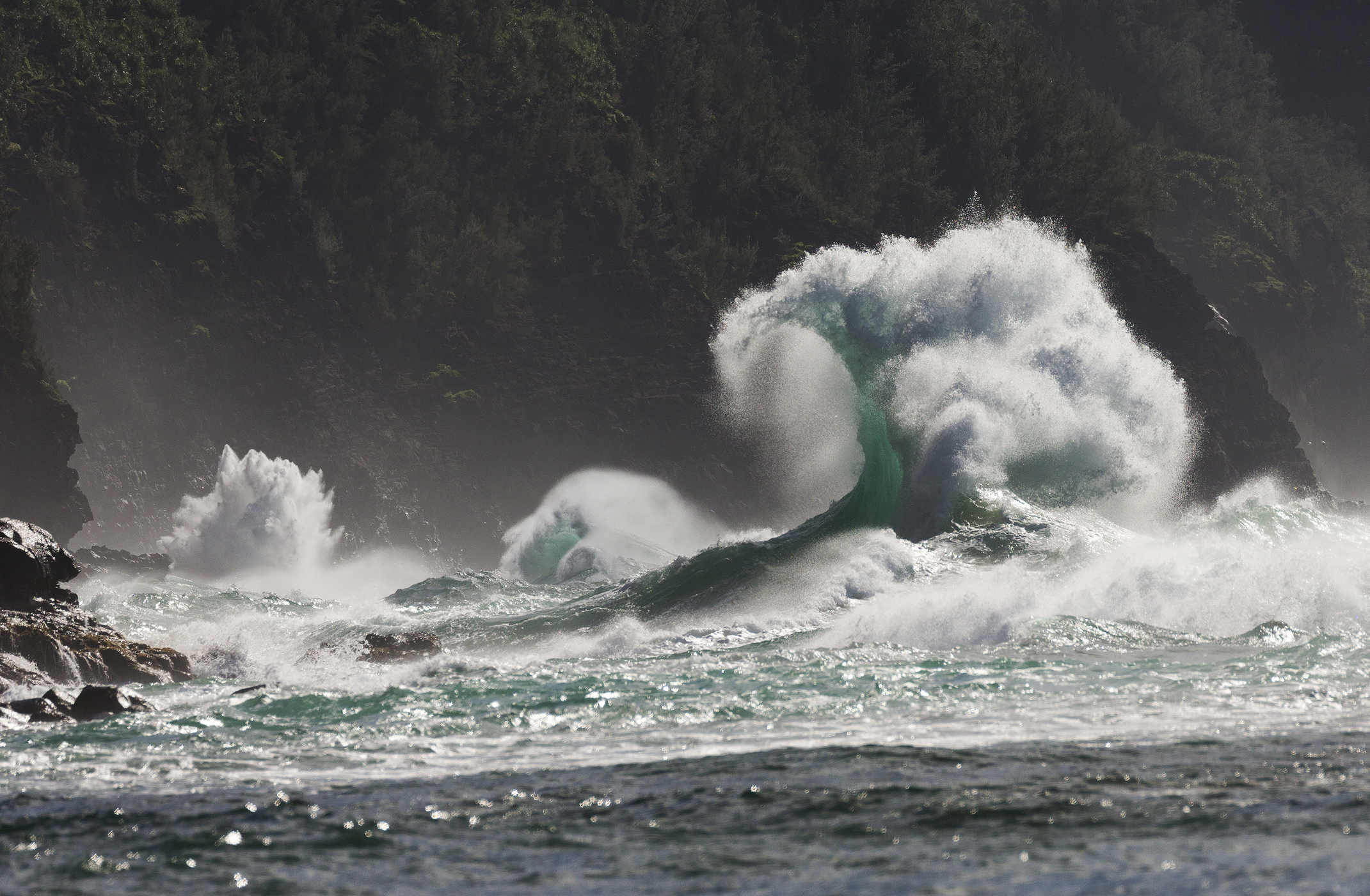 Super Wave at Ke`e Beach on the North Coast of Kauai